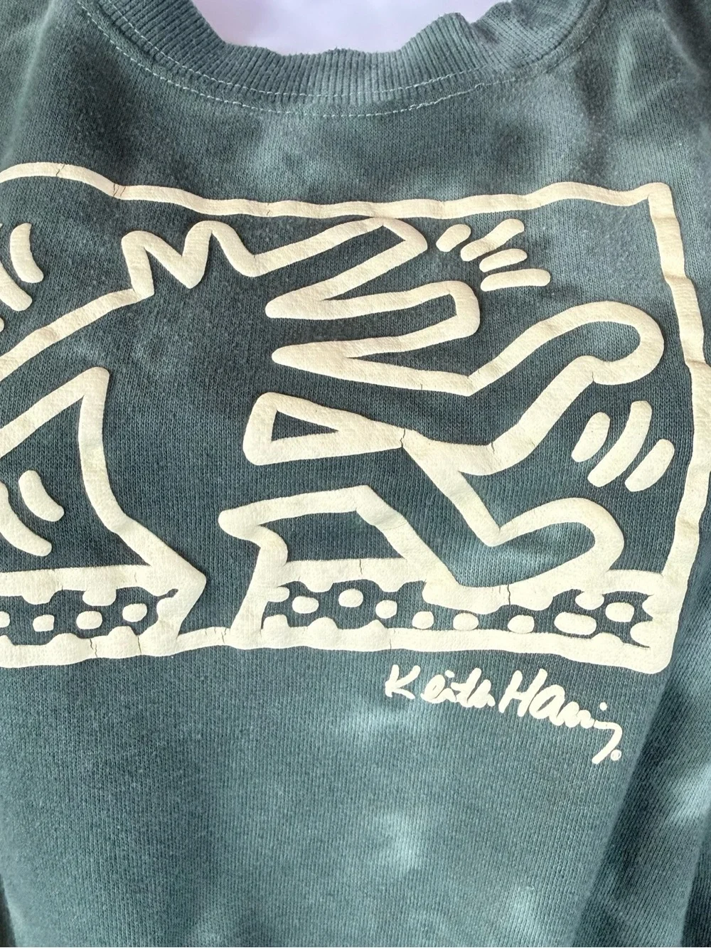 Keith Haring Kids Green Tie-Dye Crewneck Sweatshirt